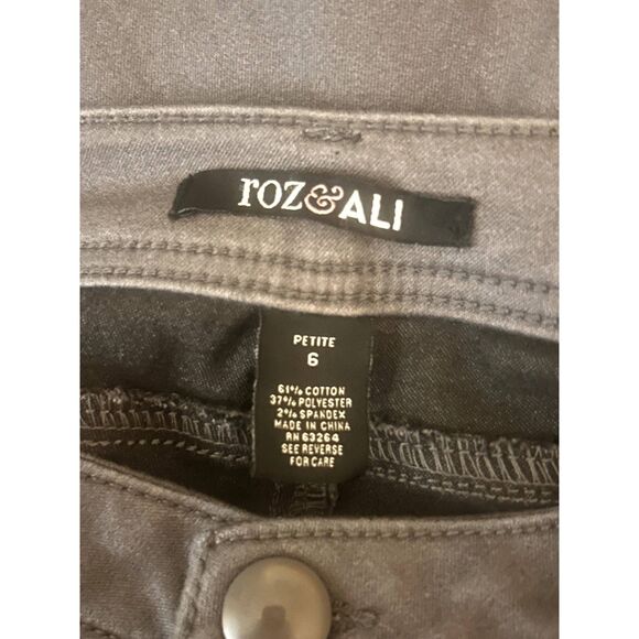 Roz & Ali Straight Leg Pants Gray, Sz 6P - Picture 5 of 6